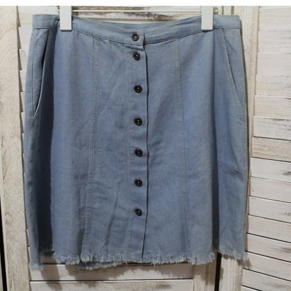 UMGEE chambray button down mini skirt (580)🦋